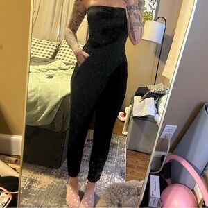 Elegant Black Strapless Jumpsuit